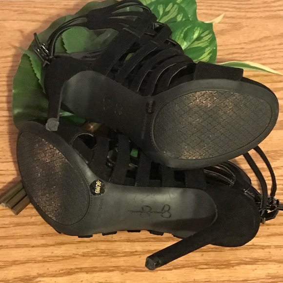 JESSICA SIMPSON Black Suede Strappy Sandals - Picture 5 of 6